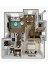 1 Bedroom 1 Bath Floor Plan 1 Bedroom 1 Bath Floor Plan at Kingwood Glen, Kingwood, Texas